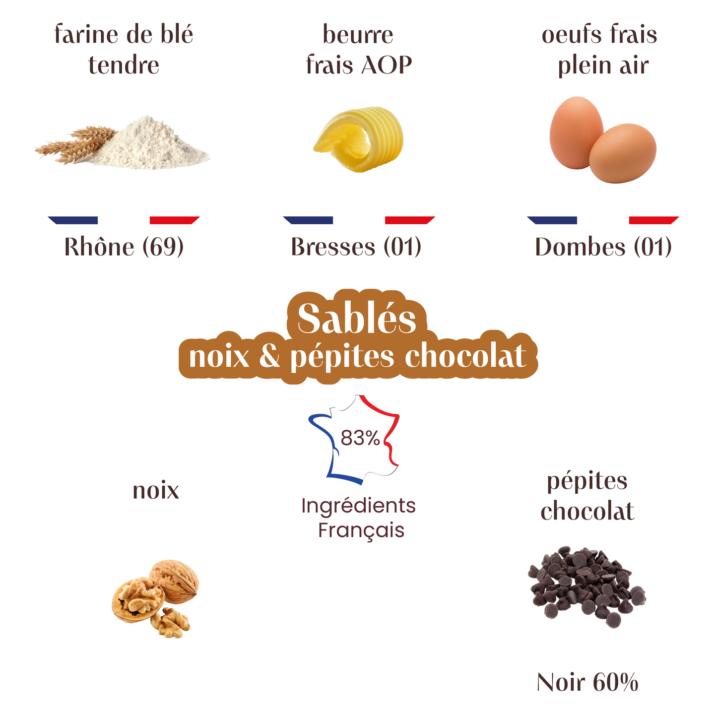 Sablés Vanille Noix et pépites de chocolat noir