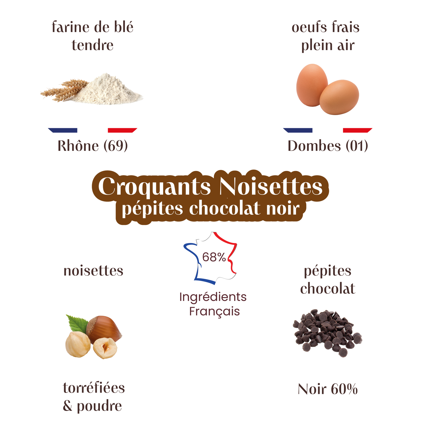 Croquants Noisettes aux pépites de chocolat noir