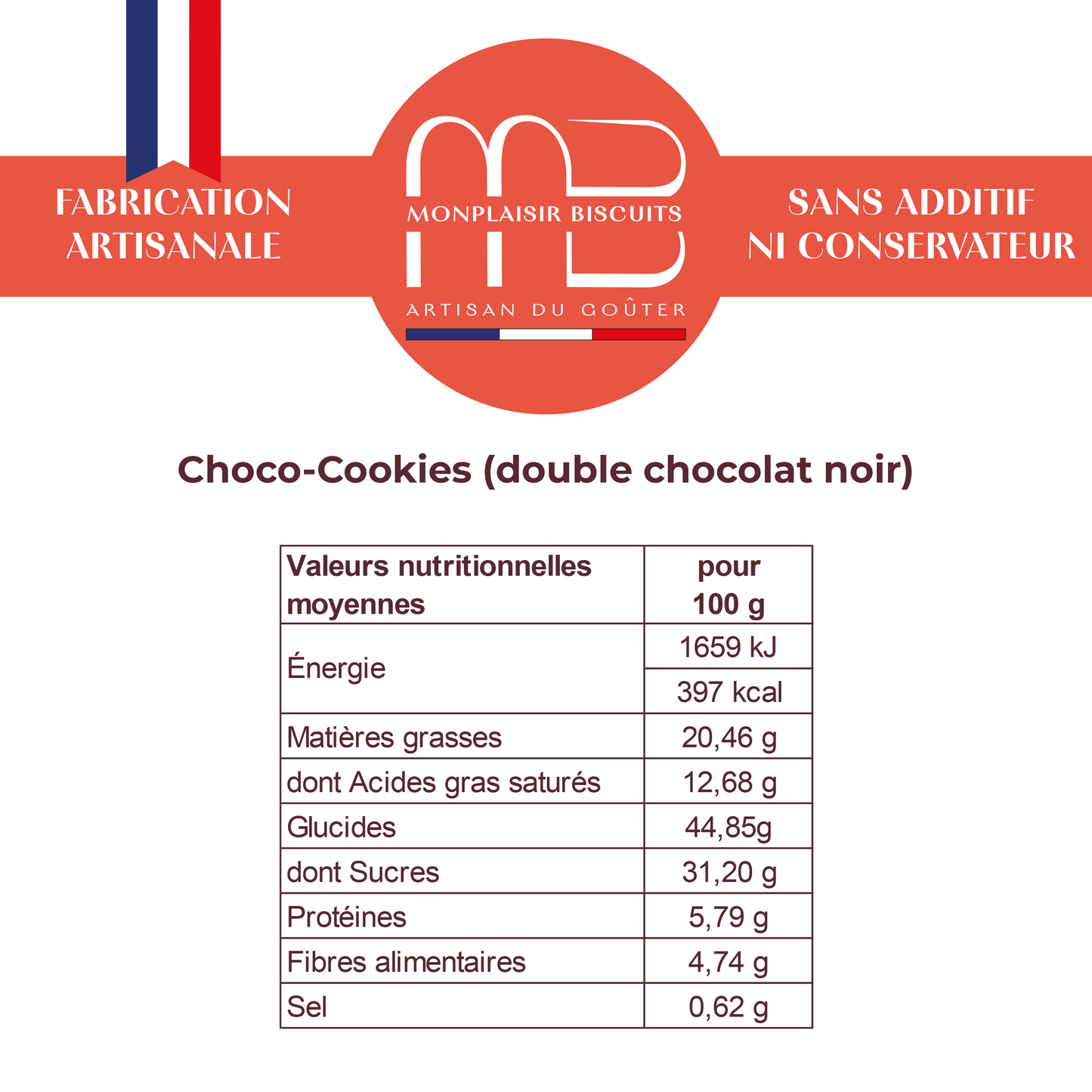 Choco-Cookies Double chocolat noir