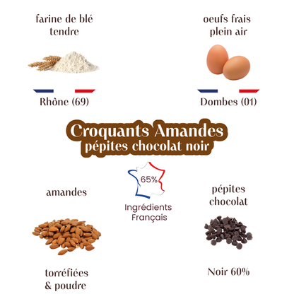 Croquants Amandes aux pépites de chocolat noir