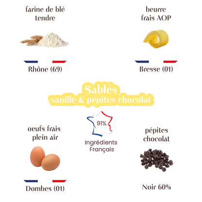 Sablés Vanille et pépites de chocolat noir