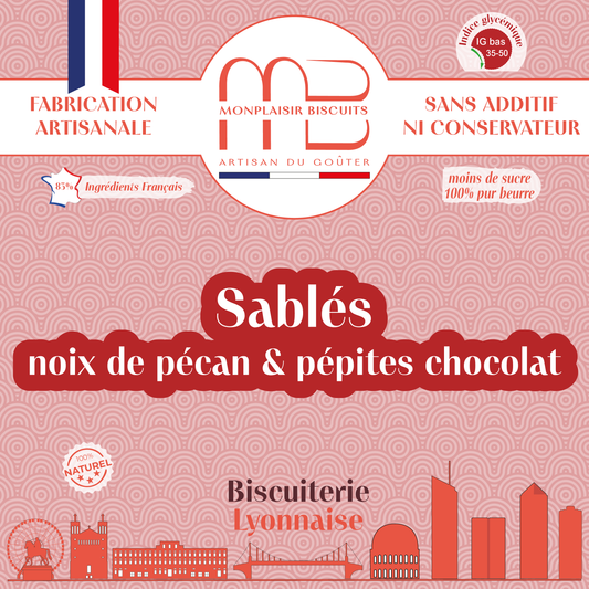 Sablés vanille noix de pécan et pépites de chocolat noir